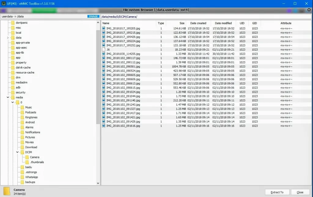 Coolpad E560 file tree