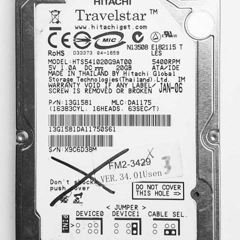 Hitachi HTS541020G9AT00 Jan 2006