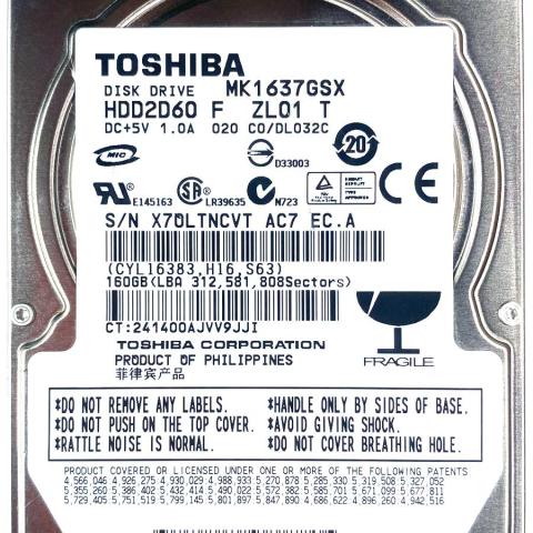 Toshiba MK1637GSX 24 Oct 2017