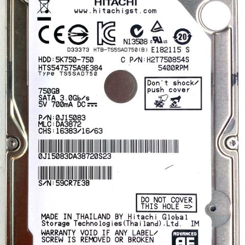 Hitachi HTS547575A9E384 23 Mar 2012