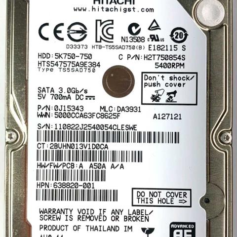 Hitachi HTS547575A9E384 22 Aug 2011