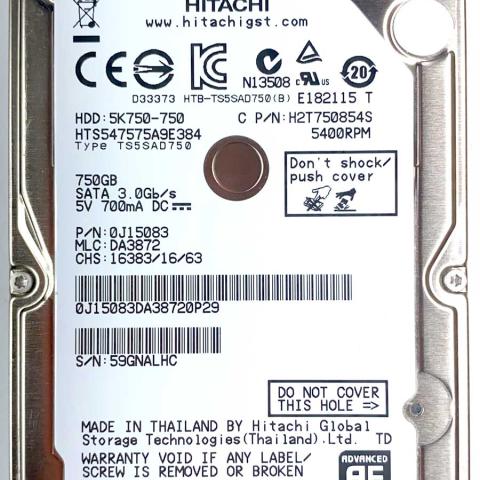 Hitachi HTS547575A9E384 21 Sep 2012