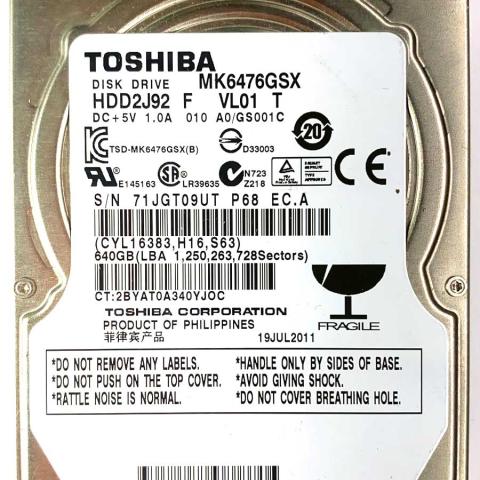 Toshiba MK6476GSX 19 Jul 2011
