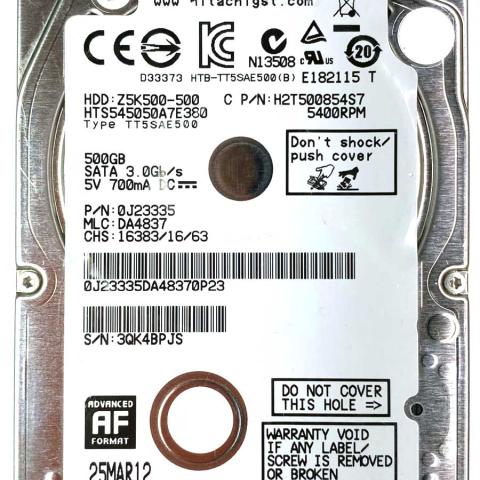 Hitachi HTS545050A7E380 25 Mar 2012