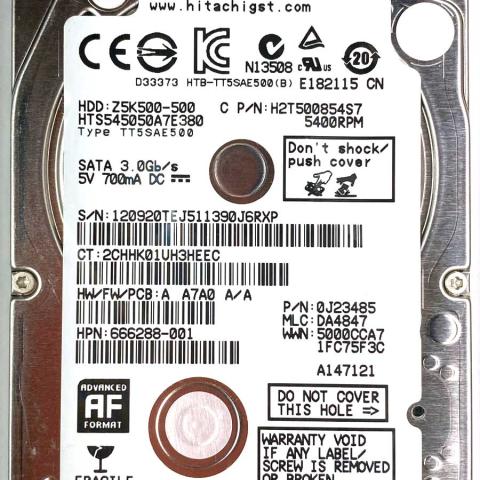 Hitachi HTS545050A7E380 20 Sep 2012