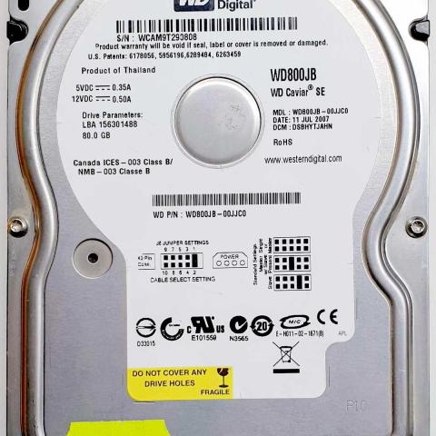 WD800JB-00JJC0 xxxTJxxx 11 Jul 2007