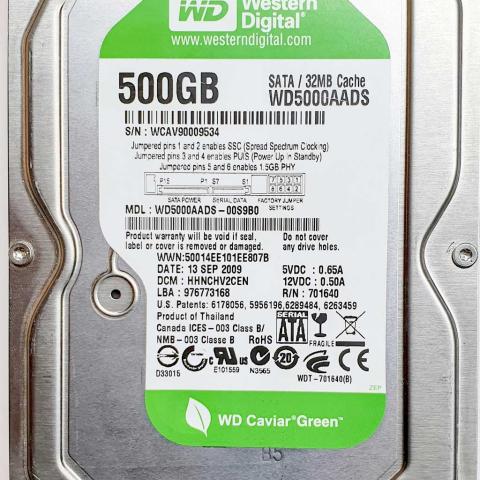 WD5000AADS-00S9B0 xxxV2xxx 13 Sep 2009