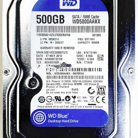 WD5000AAKX-08ERMA0 xxxT2xxx 27 May 2013