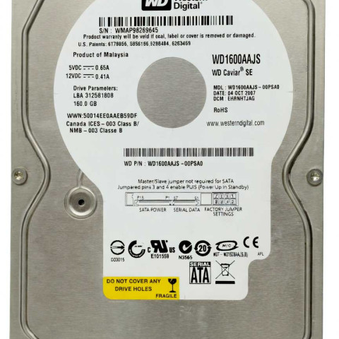 WD1600AAJS-00PSA0 xxxTJxxx 04 Oct 2007