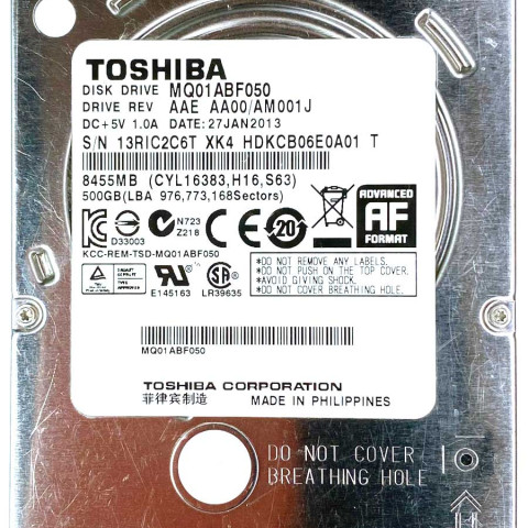 Toshiba MQ01ABF050 27 Jan 2013