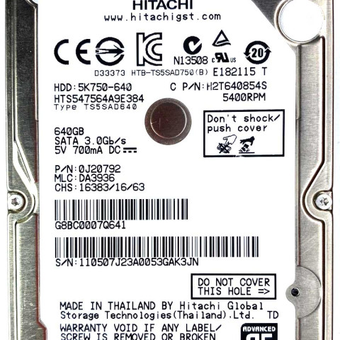 Hitachi HTS547564A9E384 DA3936 07-May-2011