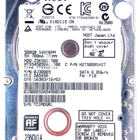 HGST HTS545050A7E680 DA5456 29-Nov-2014