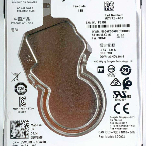 Seagate ST1000LX015-1U7172 WL1xx 23NOV2018