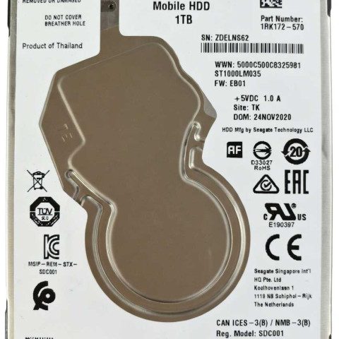 Seagate ST1000LM035-1RK172 ZDExx 24NOV2020