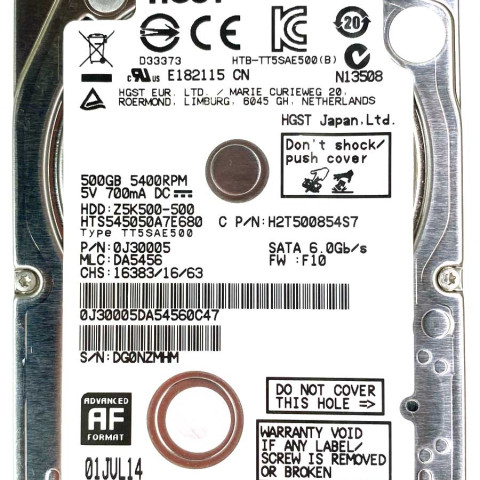 HGST HTS545050A7E680 01 Jul 2014