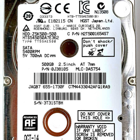 HGST HTS545050A7E362 Oct 2014