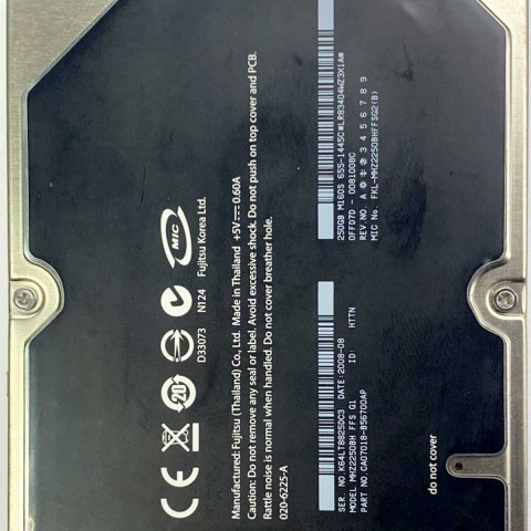 Fujitsu MHZ2250BH FFS G1 Aug 2008