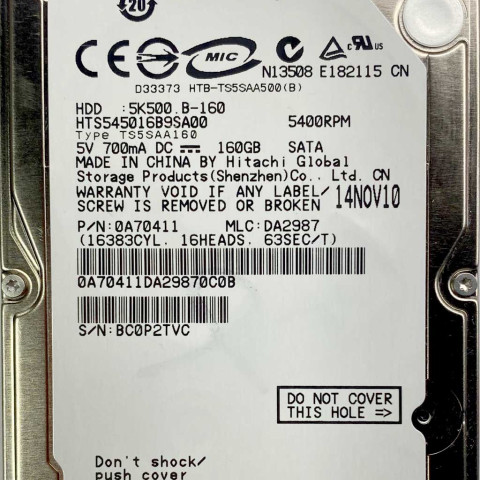 Hitachi HTS545016B9SA00 14 Nov 2010