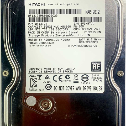 Hitachi HDS721050DLE630 Mar 2012