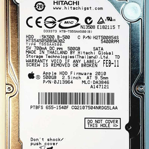 Hitachi HTS545050B9A302 Feb 2011