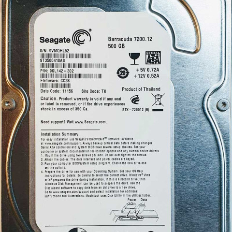 Seagate ST3500418AS 9VMxx 14 Okt 2010