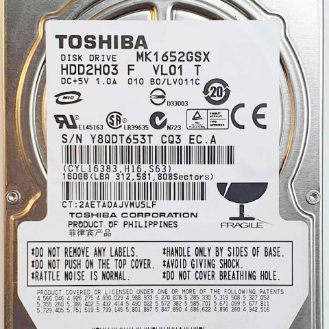 Toshiba MK1652GSX 26 Nov 2018