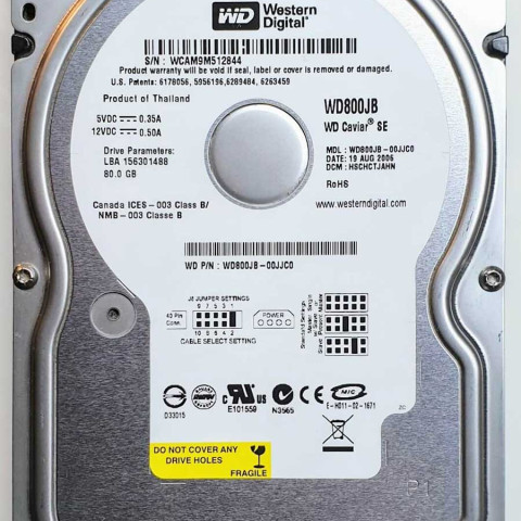 WD800JB-00JJC0 xxxTJxxx 19 Aug 2006