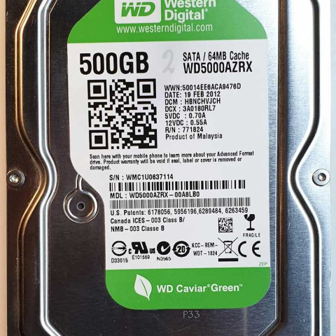 WD 5000AZRX-00A8LB0 xxxVJxxx 19 Feb 2012