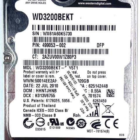 WD 3200BEKT-60V5T1 xxxTJxxx 22 Jul 2010
