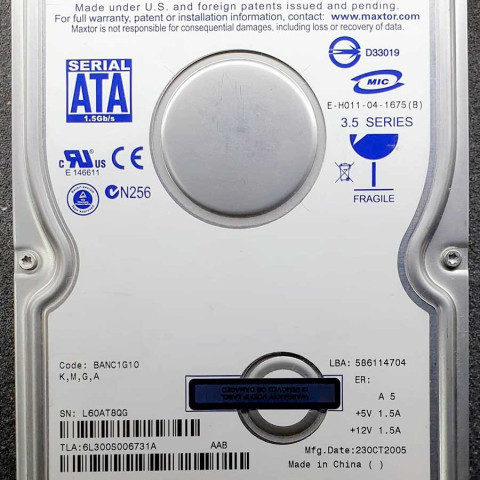 Maxtor 6L300S0 23 Oct 2005