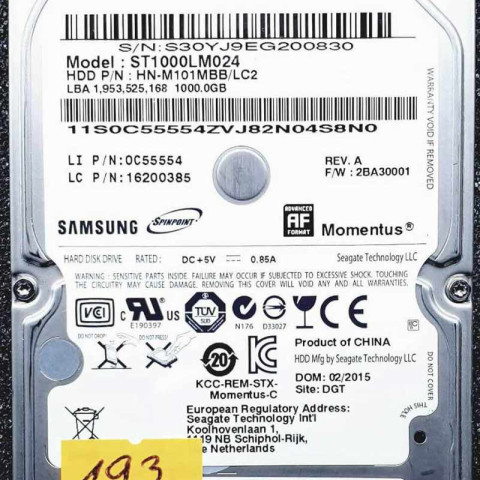 Samsung ST1000LM024 Feb 2015