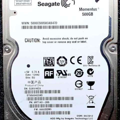 Seagate ST9500423AS 01 May 2012