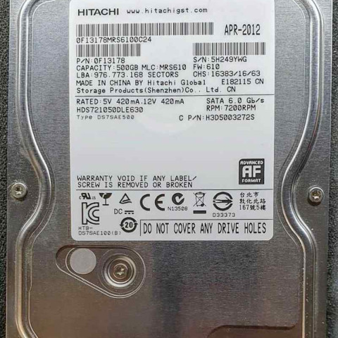Hitachi HDS721050DLE630 Apr 2012