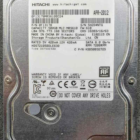 Hitachi HDS721050DLE630 Apr 2012
