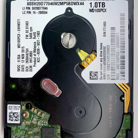 WD 10SPCX-24HWST1 xxxTJxxx 12 Nov 2015